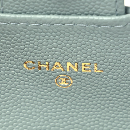 Chanel Caviar Quilted Flap Card Holder Wallet Grey 6 of 8