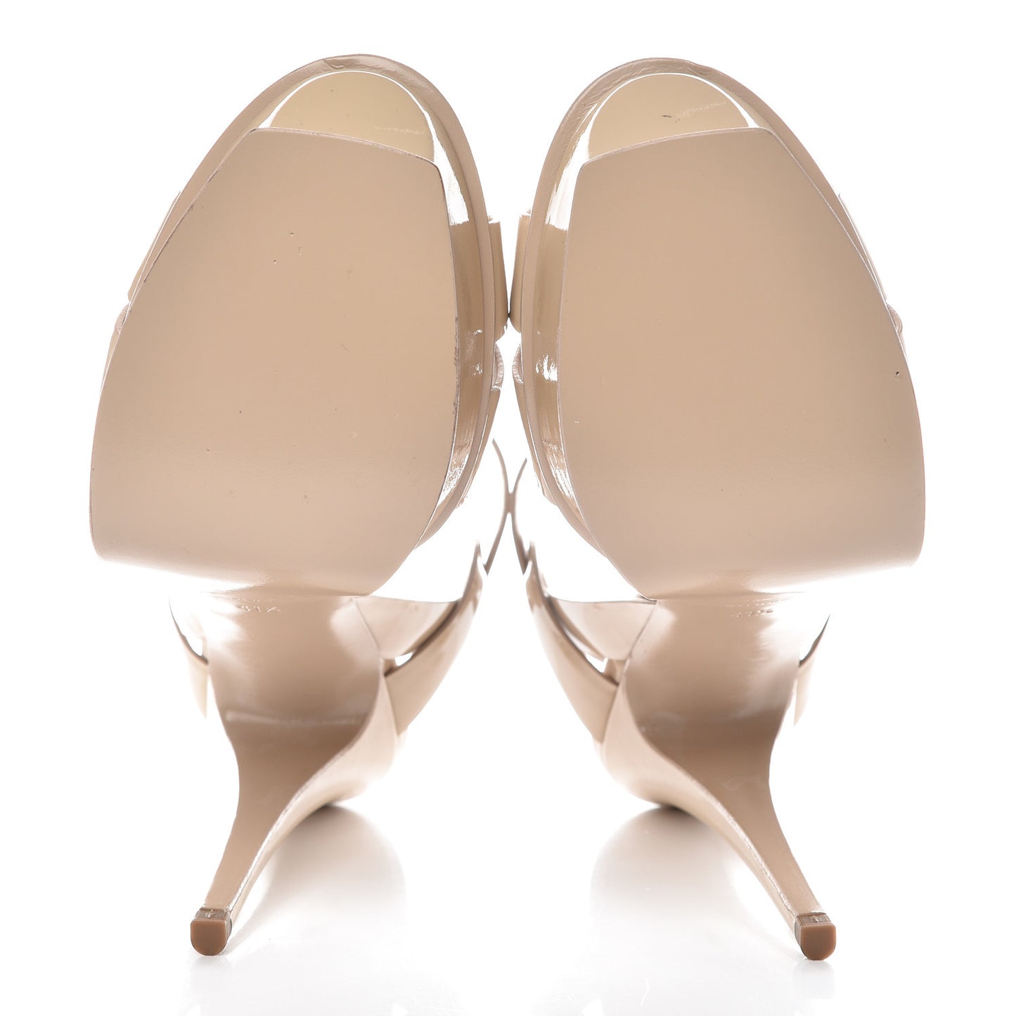 Patent Tribute 105 Platform Sandals 41.5 Nude Powder