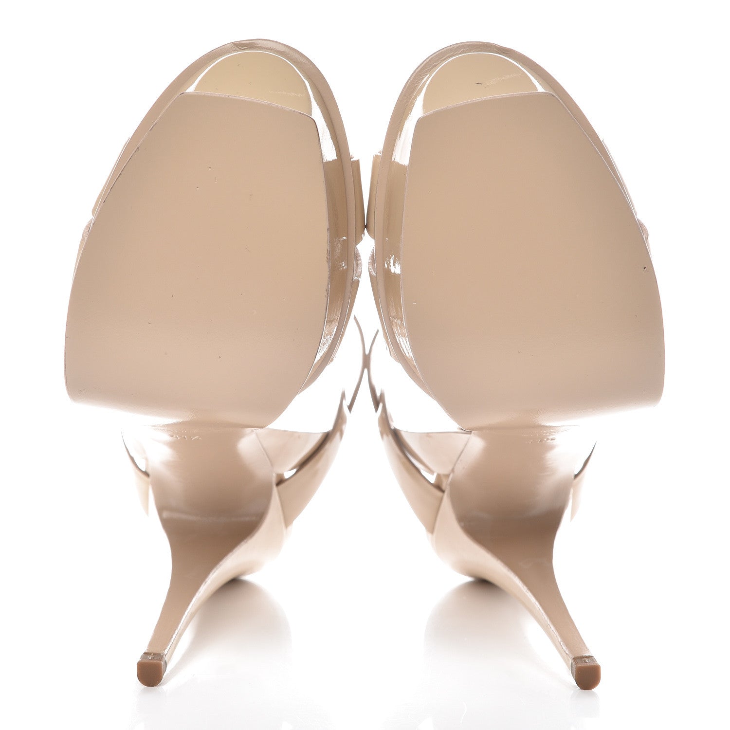 Saint Laurent Patent Tribute 105 Platform Sandals 41.5 Nude Powder 5 of 11