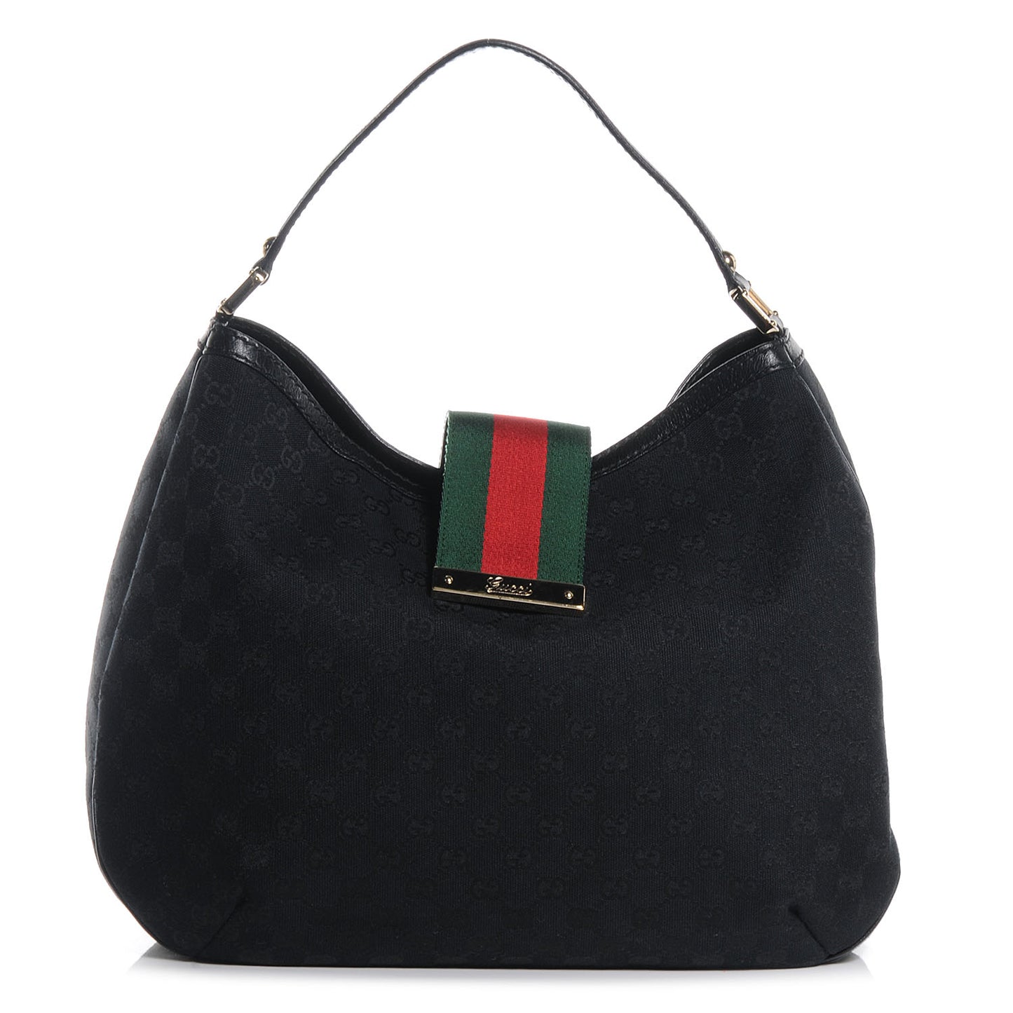 Monogram New Ladies Web Large Hobo Black