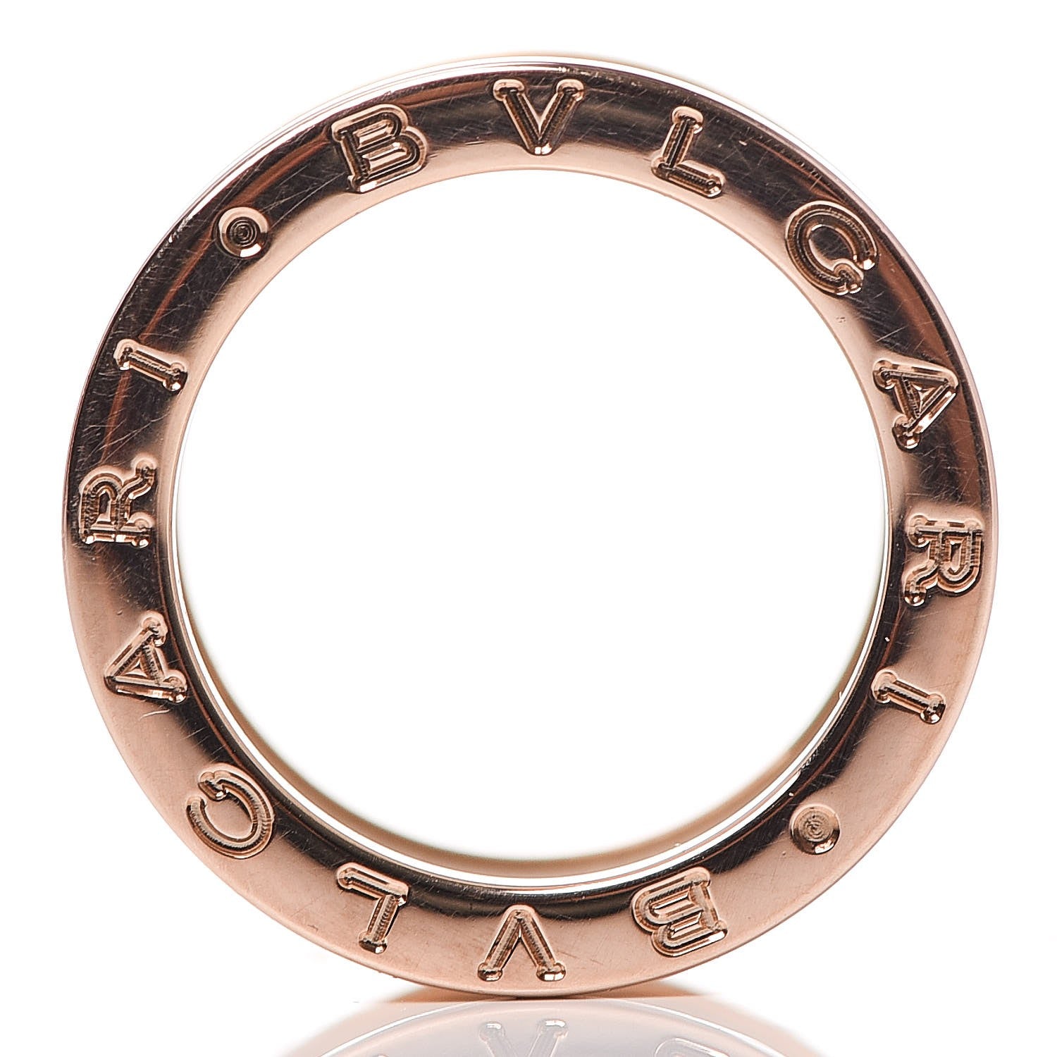 Bulgari 18K Rose Gold White Ceramic B.Zero1 Four-Band Ring 50 5.25 6 of 6