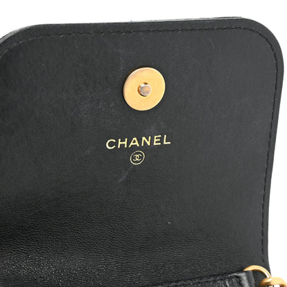 Chanel Lambskin Enamel Quilted Chain Phone Holder Black 10 of 13