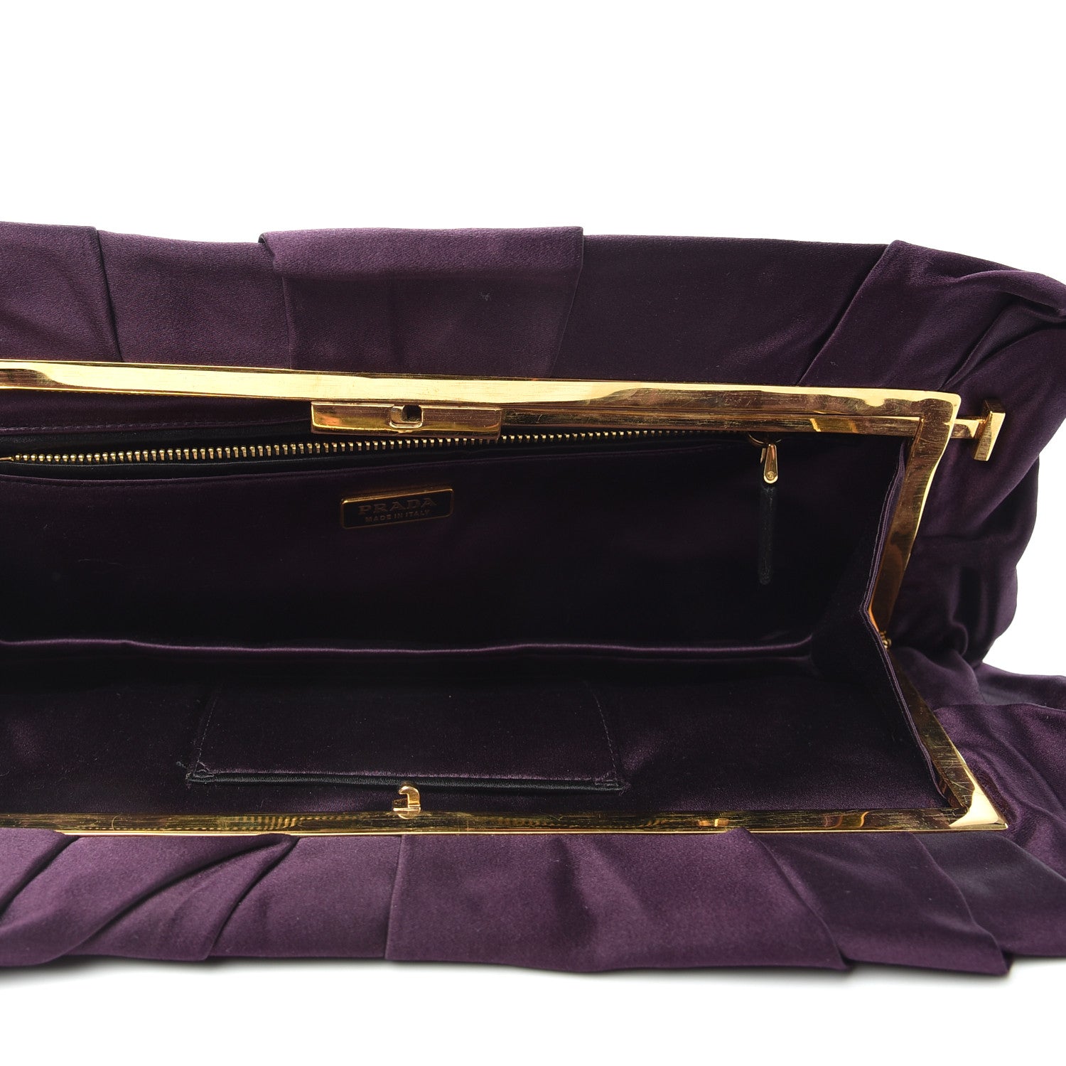 Prada Satin Clutch Indaco 5 of 6