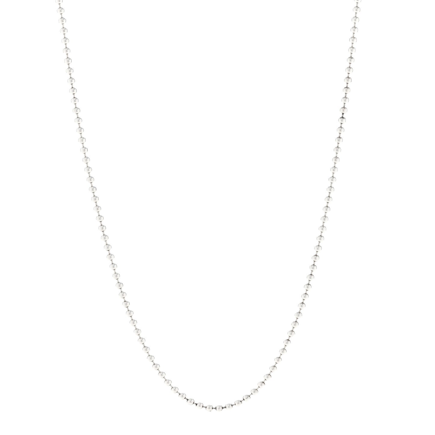 Sterling Silver 2.5mm Bead Chain Necklace 18"
