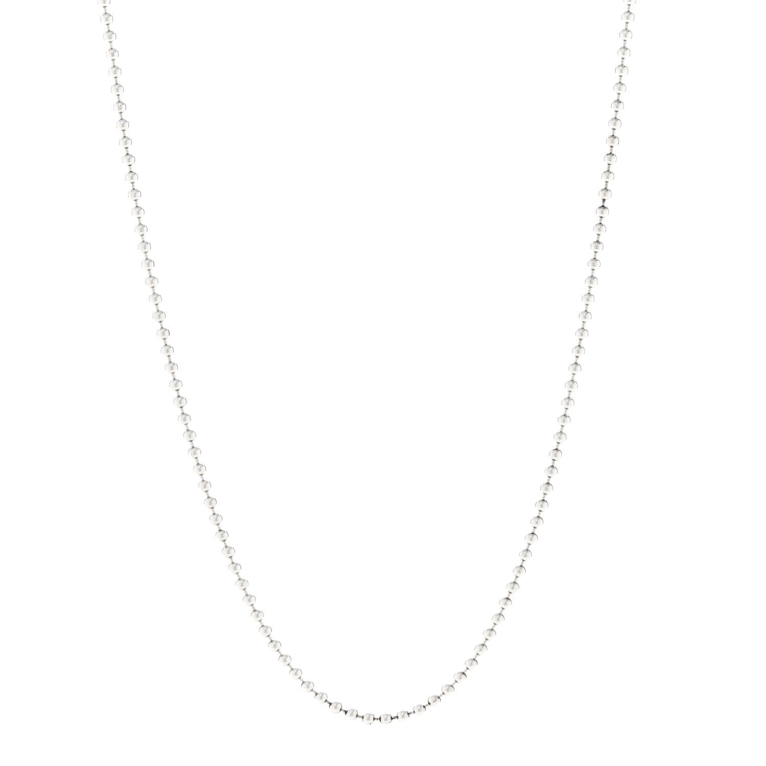 Tiffany Sterling Silver 2.5mm Bead Chain Necklace 18" 1 of 4