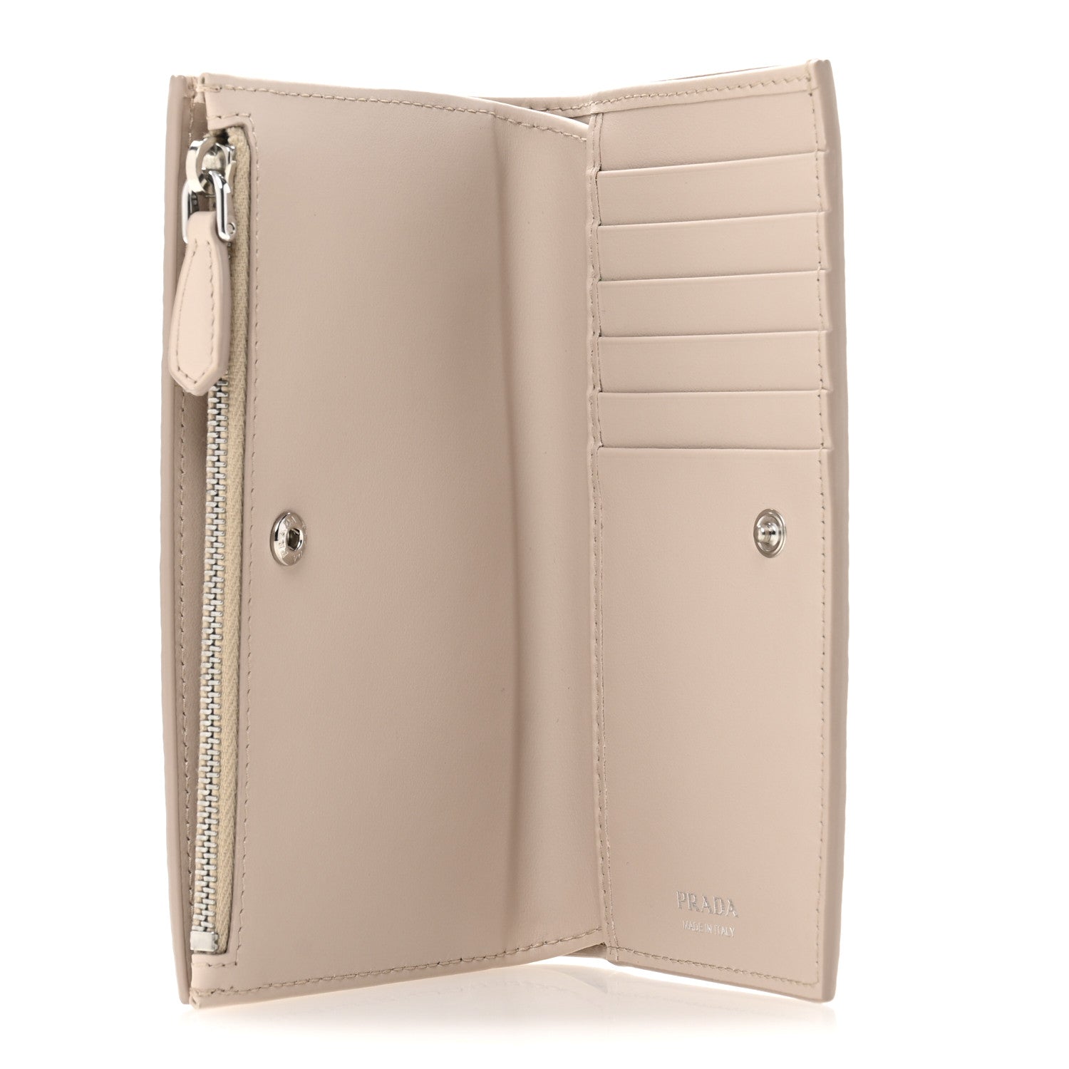 Prada Vitello Daino Triangle Continental Zip Wallet Ninfea 5 of 9
