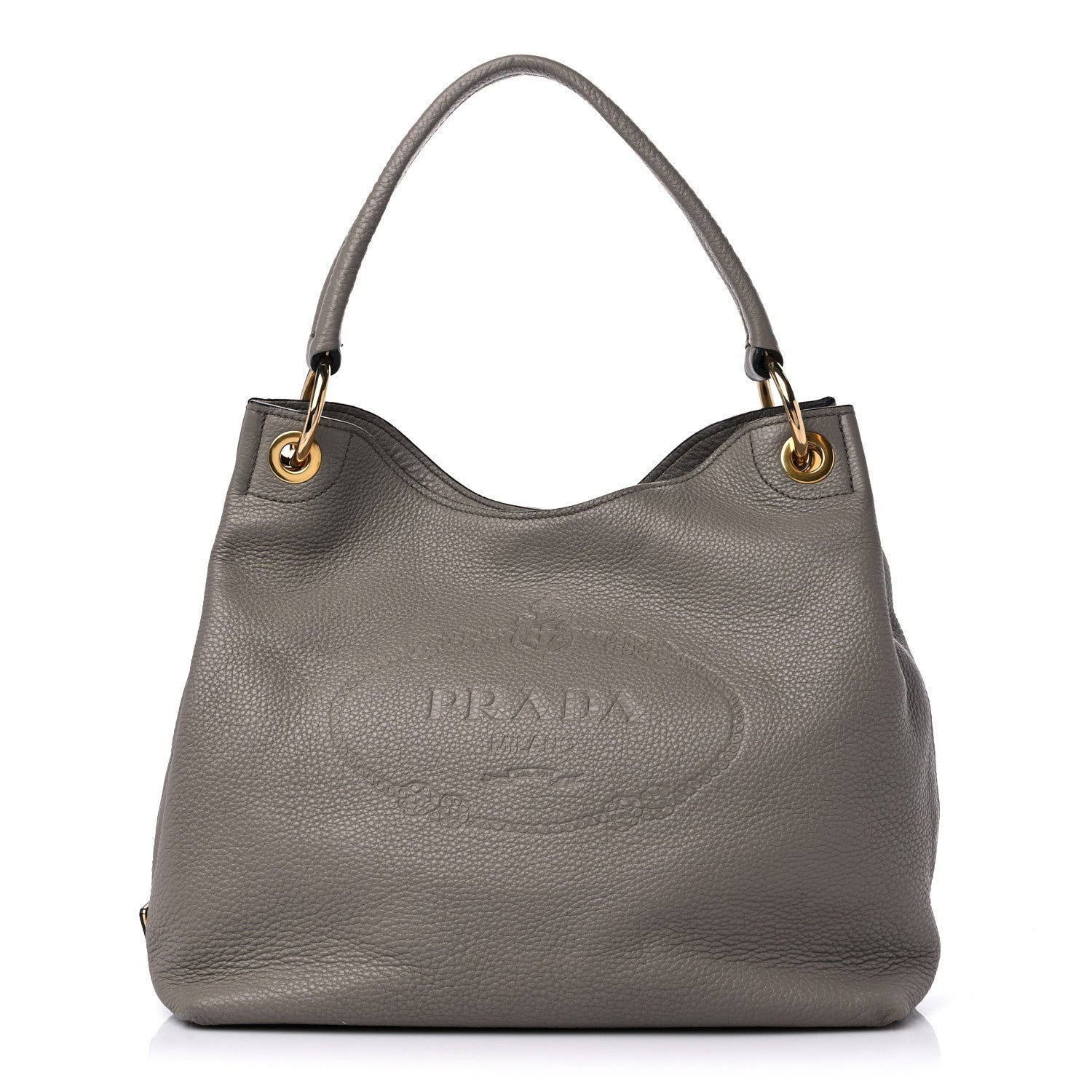 Prada Vitello Phenix Logo Hobo Argilla 1 of 13