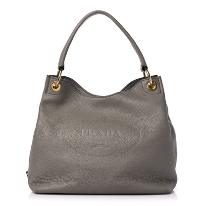 Prada Vitello Phenix Logo Hobo Argilla 1 of 13