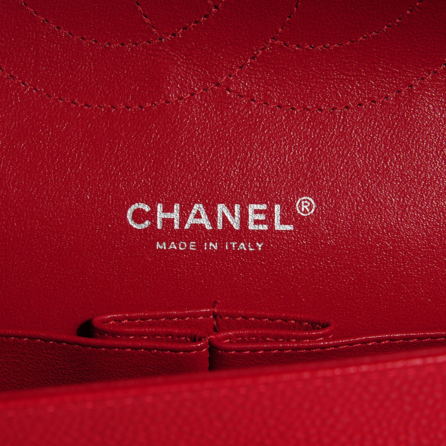 Caviar Quilted Jumbo Double Flap Red