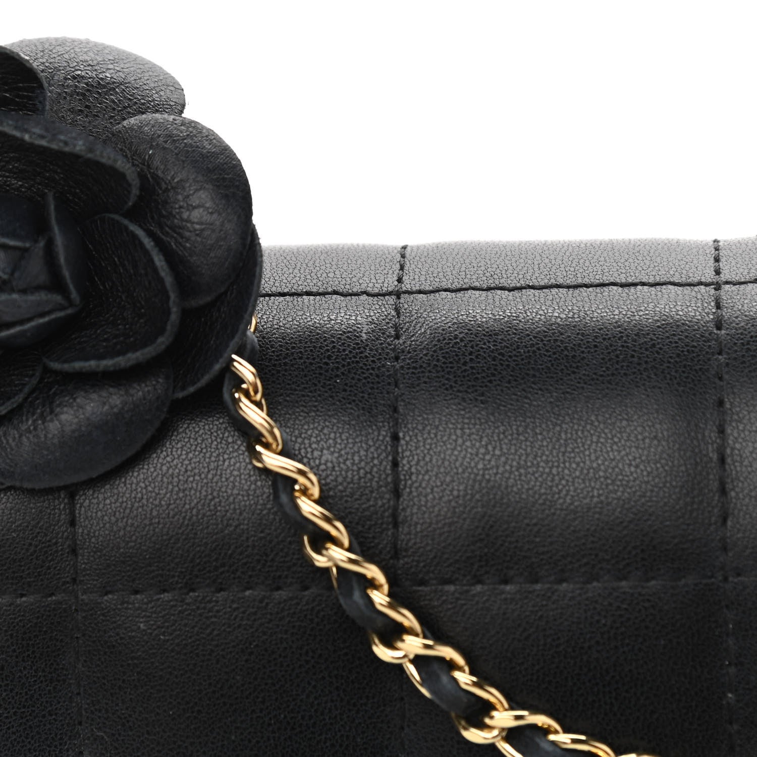 Chanel Lambskin Quilted Mini Chocolate Bar Camellia Flap Black 12 of 15