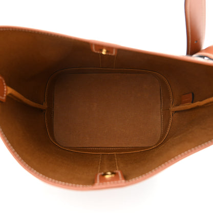 Celine Triomphe Canvas Calfskin Small Bucket Bag Tan 5 of 9