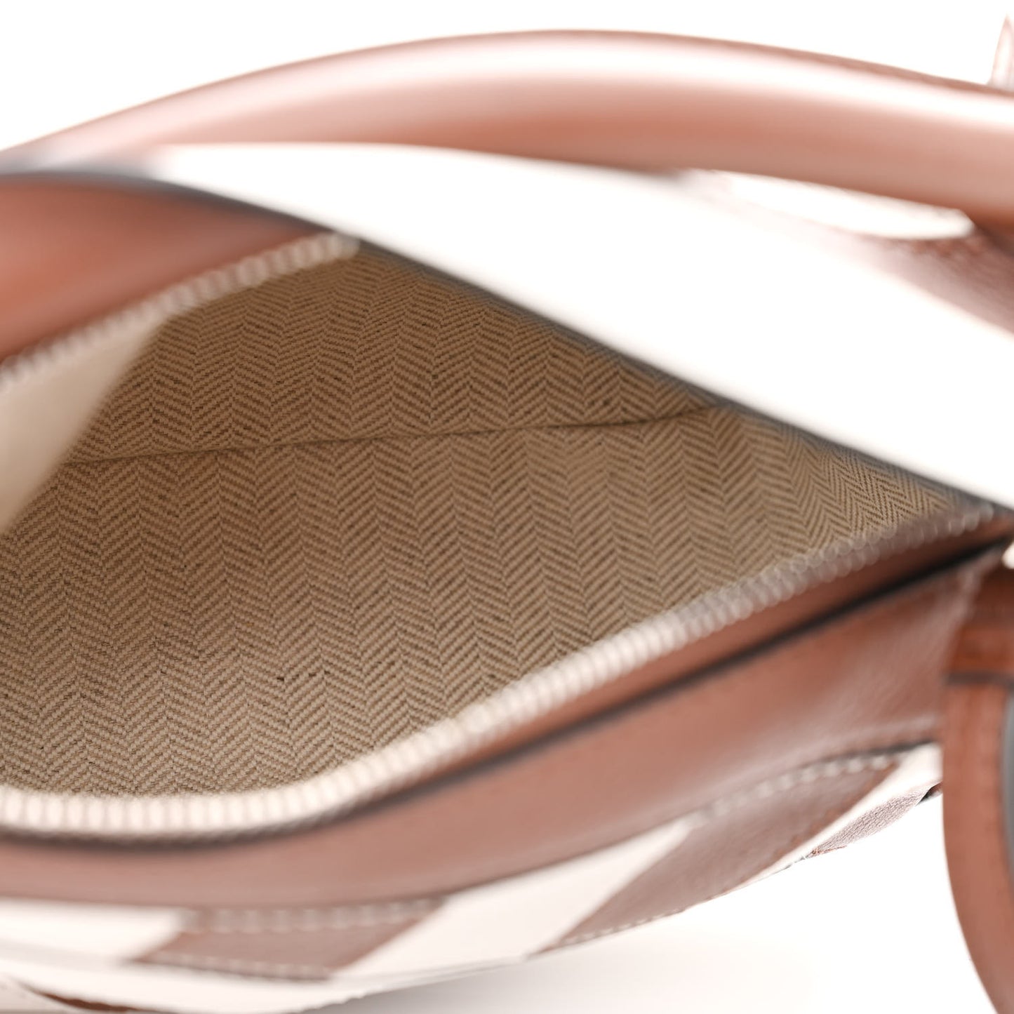 Calfskin Rugby Mini Puzzle Bag Brunette Soft White