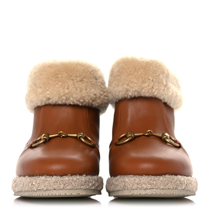 Gucci Calfskin Wool Womens Fria Horsebit Ankle Boots 36 New Caramel Butterscotch 2 of 9