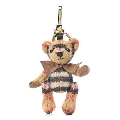 Burberry Cashmere Vintage Check Thomas Bear Bag Charm Antique Yellow 1 of 4