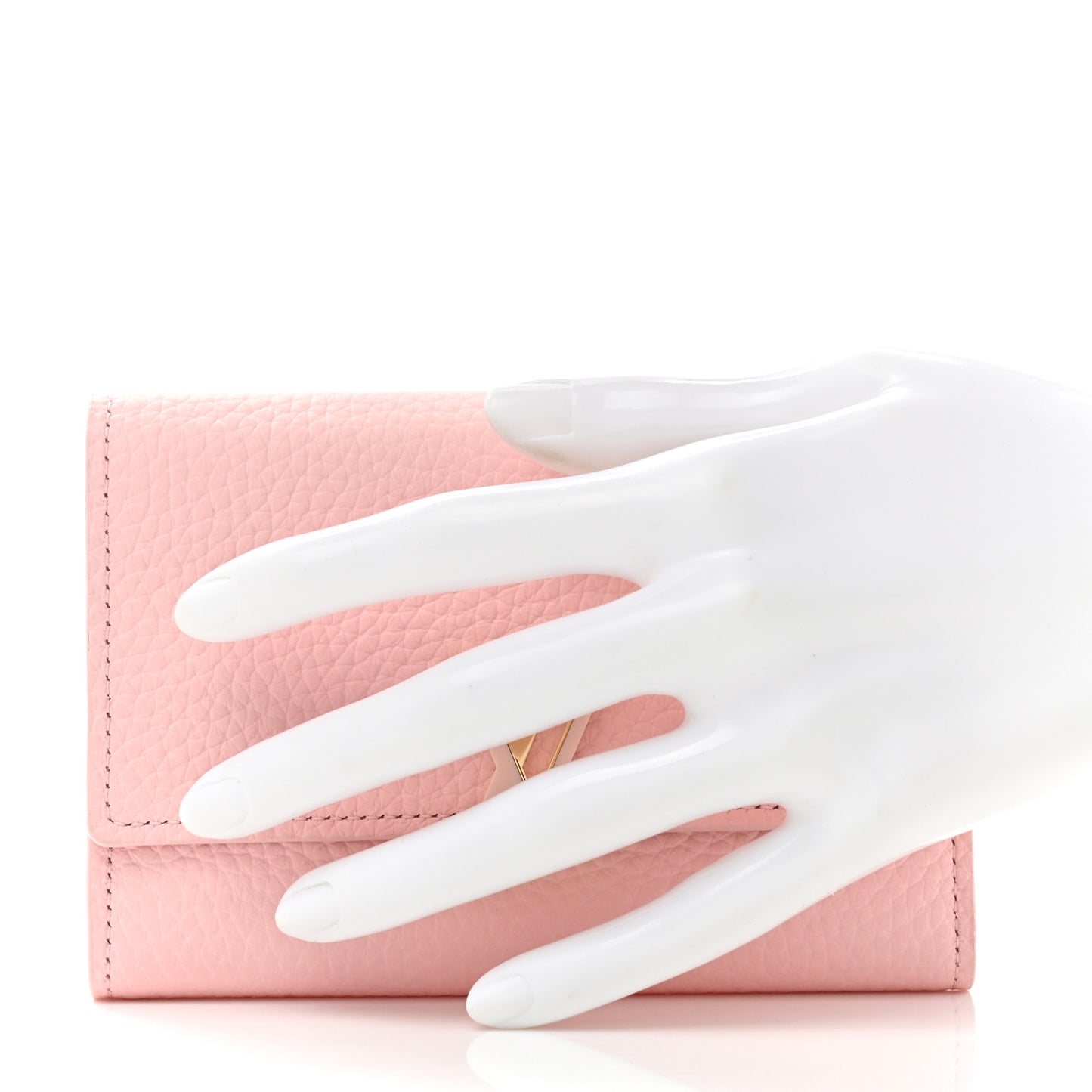 Taurillon Capucines Compact Wallet Rose