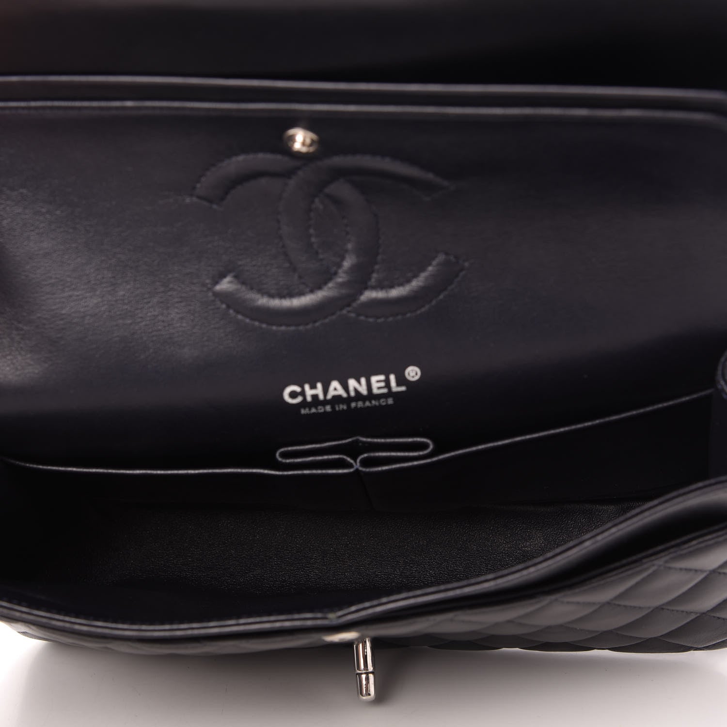 Chanel Lambskin Quilted Medium Double Flap Dark Navy 5 of 11