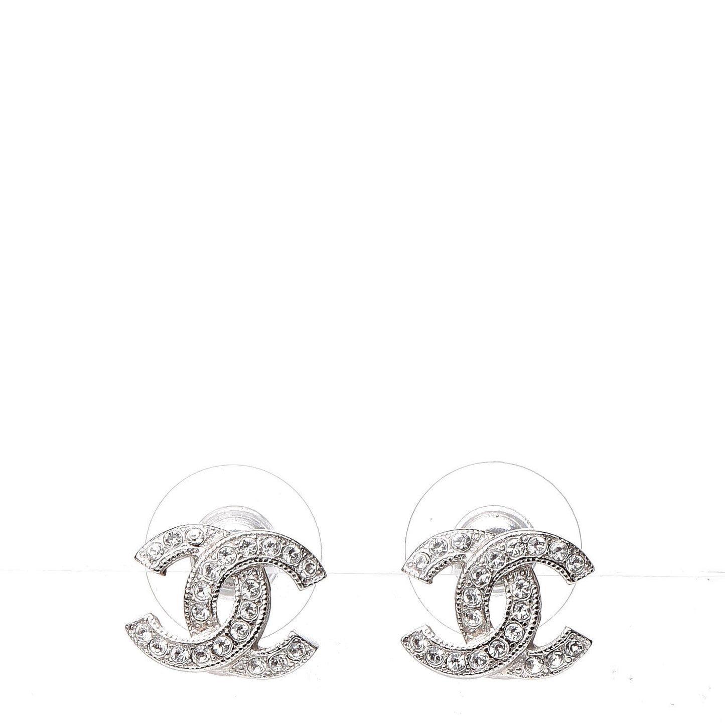 Crystal CC Earrings Silver