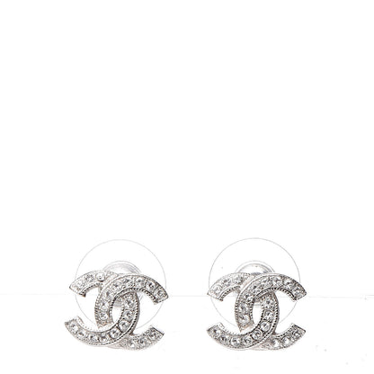 Chanel Crystal CC Earrings Silver 1 of 5