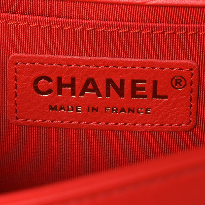 Chanel Calfskin Chevron Quilted Small Boy Flap Red 6 of 10