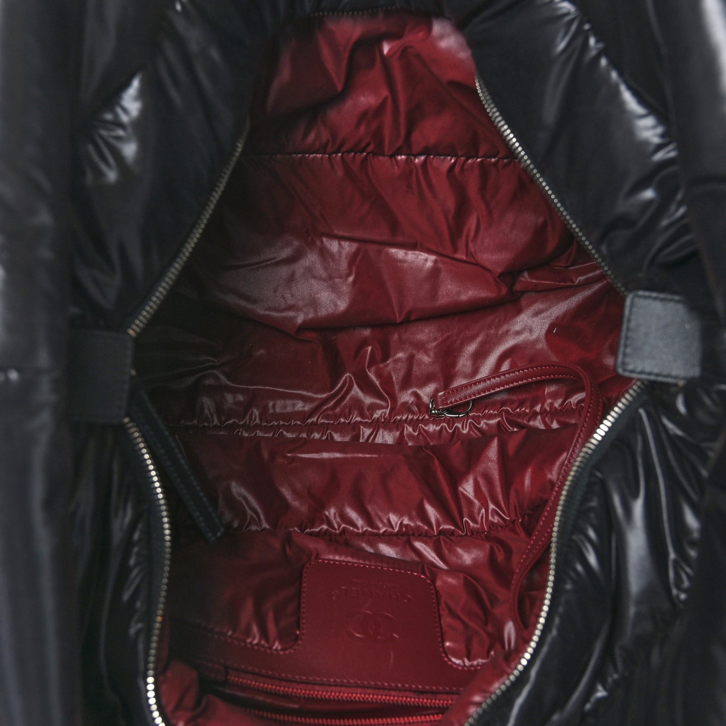 Nylon Quilted Large Coco Cocoon Tote Black