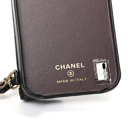 Chanel Lambskin Quilted iPhone XII Pro Max Case With Chain Black 5 of 7