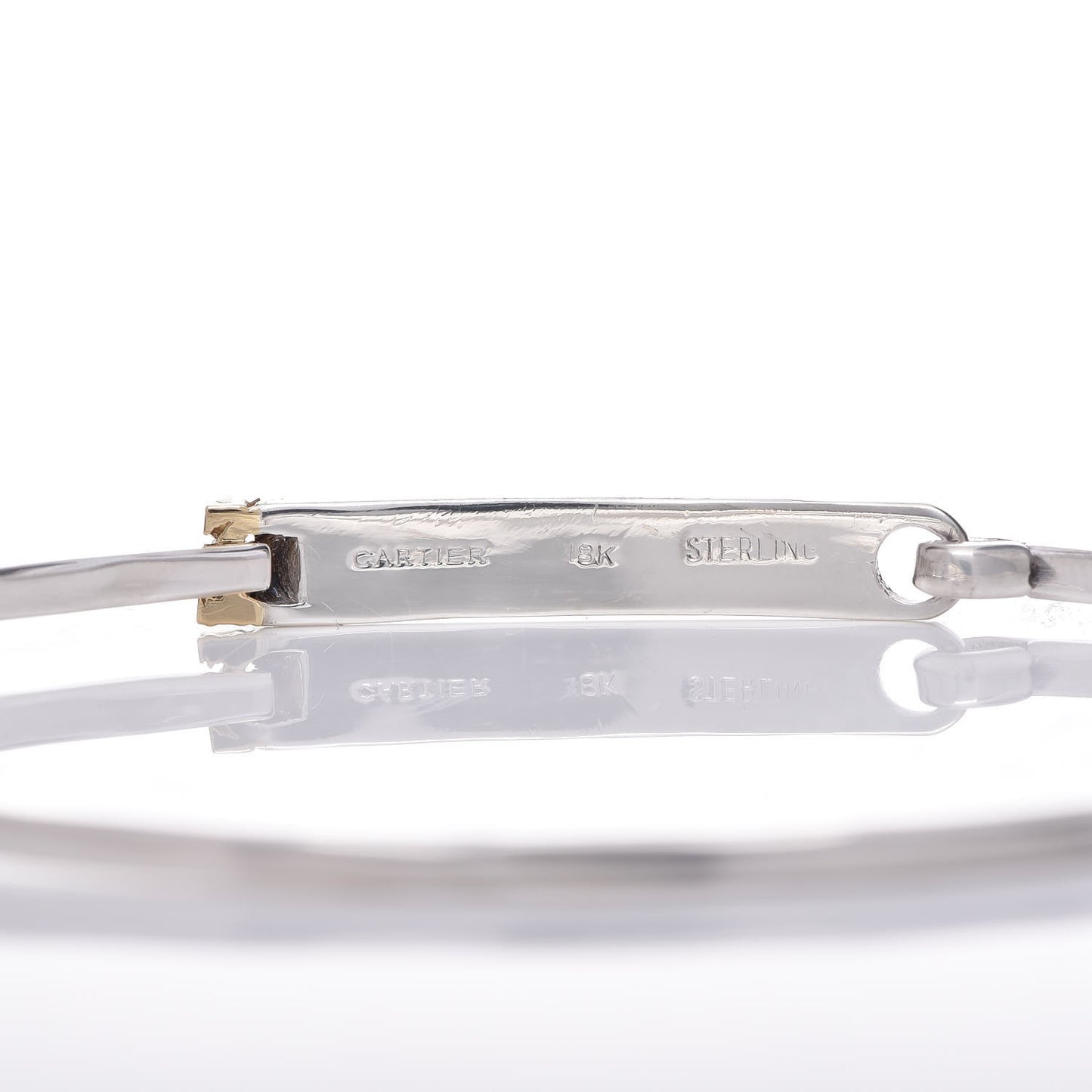 Sterling Silver 18K Yellow Gold C De Bangle Bracelet