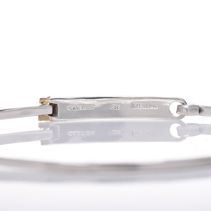 Cartier Sterling Silver 18K Yellow Gold C De Bangle Bracelet 4 of 6