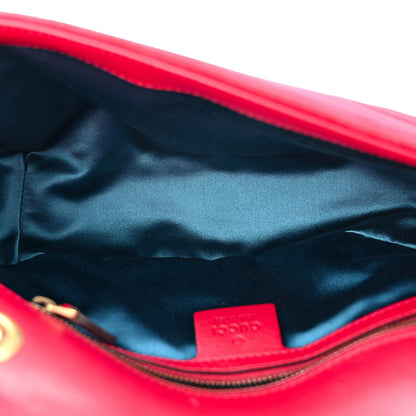 Gucci Velvet Matelasse Small GG Marmont Shoulder Bag Hibiscus Red 5 of 12
