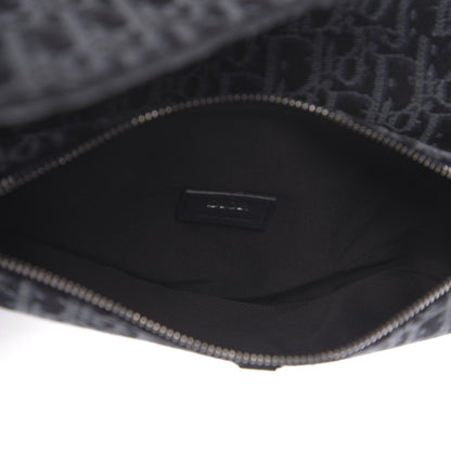 Christian Dior Oblique Mens Saddle Bag Black Blue 5 of 11
