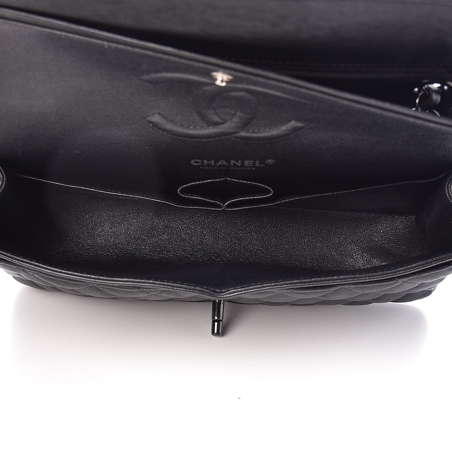 Chanel Crumpled Calfskin Quilted Medium Double Flap So Black 6 of 16