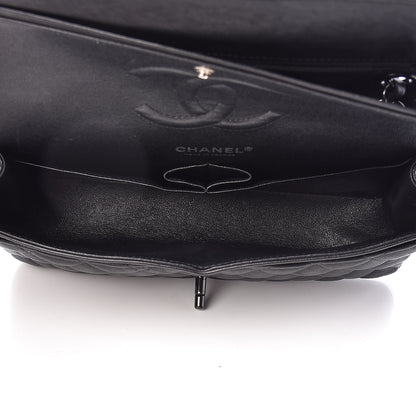 Chanel Crumpled Calfskin Quilted Medium Double Flap So Black 6 of 16