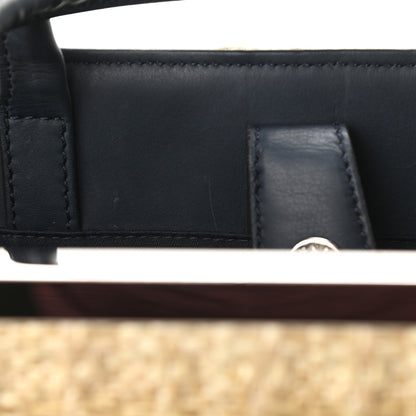 Fendi Woven Raffia Vitello Regular 2Jours Tote Natural Black 12 of 13