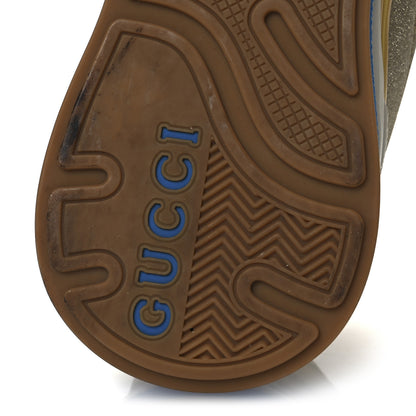 Gucci Metallic Calfskin Glitter Mesh Womens Ultrapace Sneakers 39.5 Gold 8 of 10