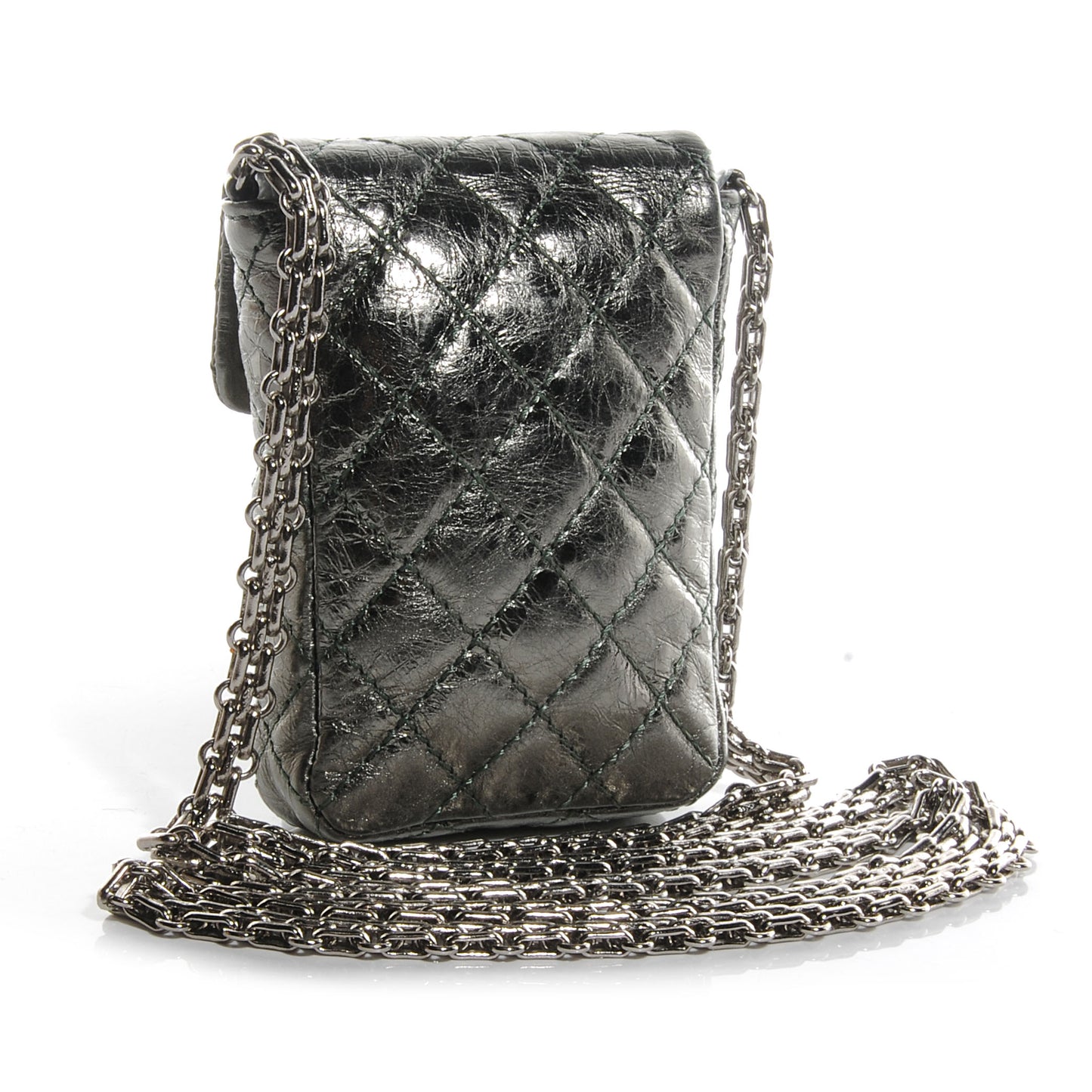 Aged Calfskin 2.55 Reissue Phone Case Dark Silver