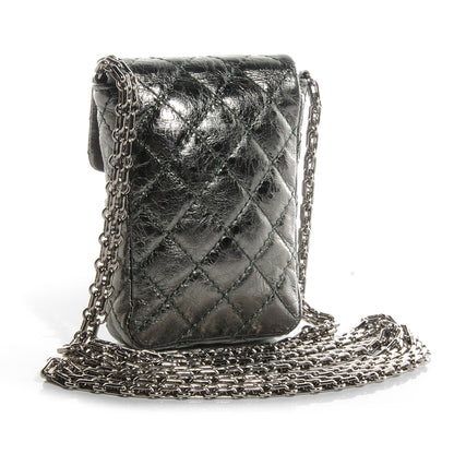 Chanel Aged Calfskin 2.55 Reissue Phone Case Dark Silver 3 of 8