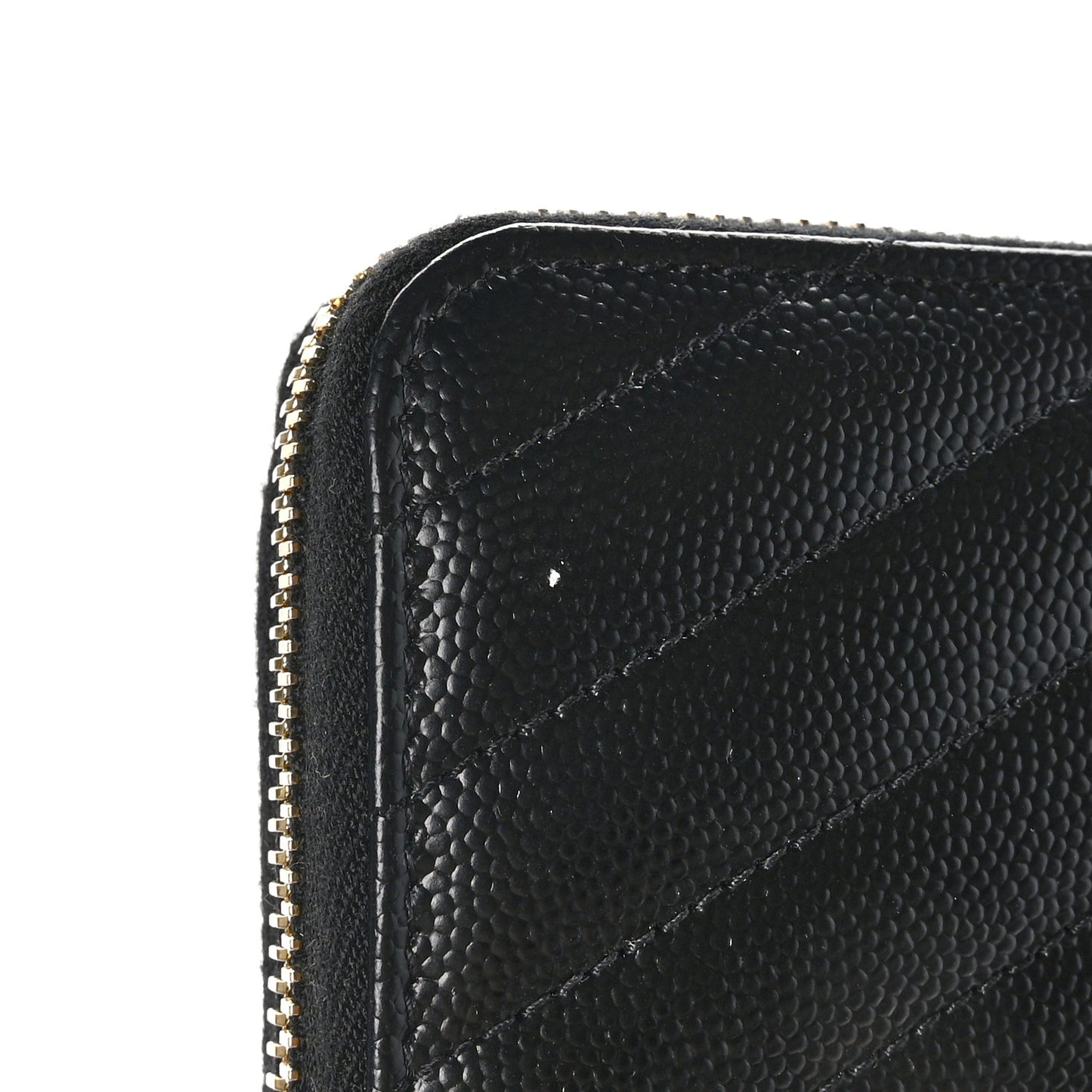 Grain De Poudre Matelasse Chevron Monogram Zip Around Wallet Black