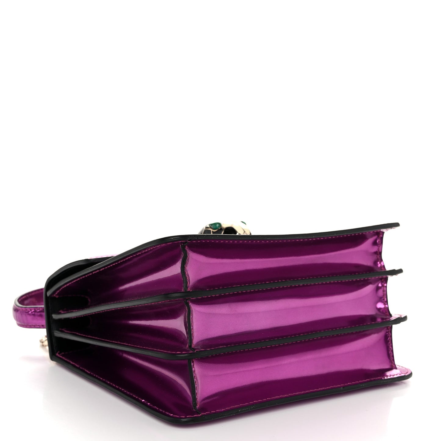 Metallic Calfskin Serpenti Forever Top Handle Amethyst