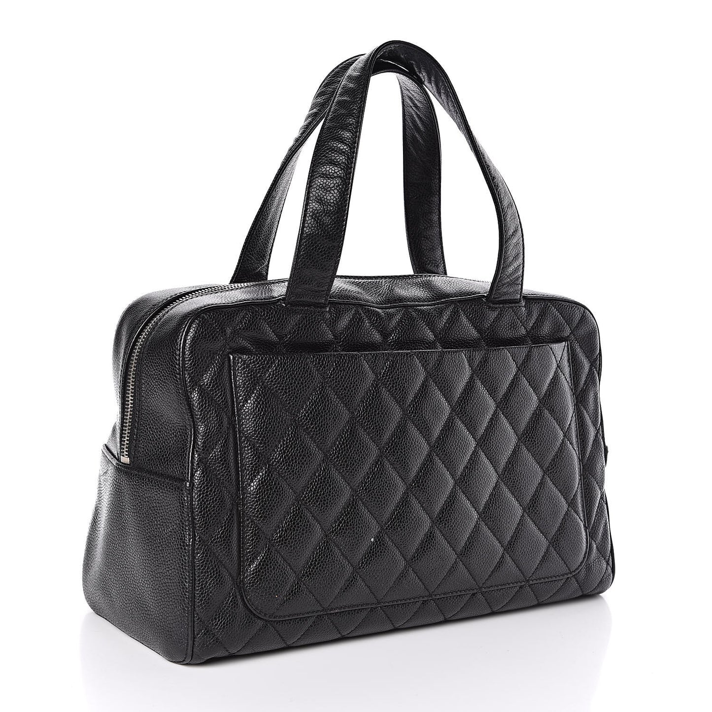 Caviar Quilted Bowler Black