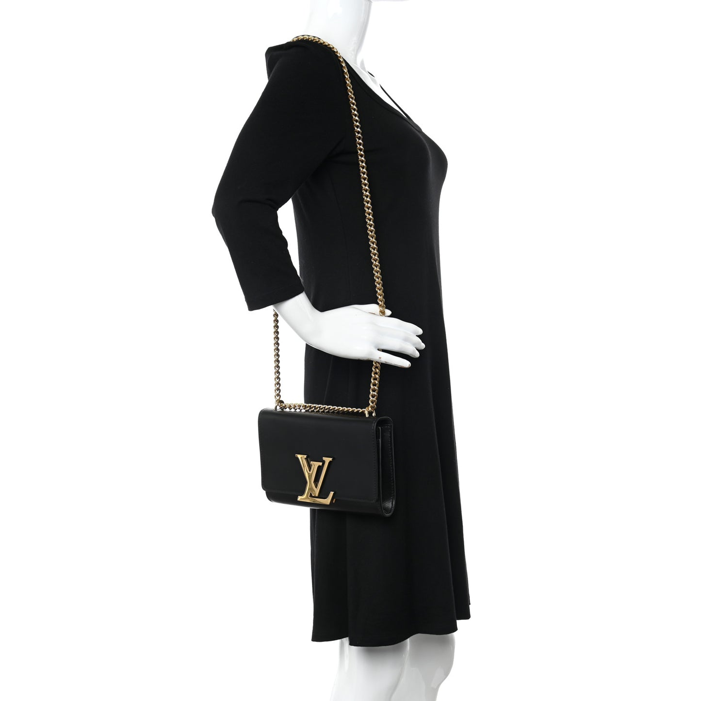 Calfskin Chain Louise MM Black