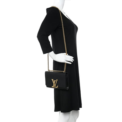 Louis Vuitton Calfskin Chain Louise MM Black 2 of 9