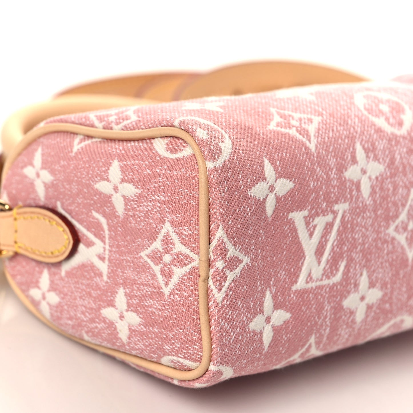 Monogram Jacquard Denim Nano Speedy Bandouliere Pink