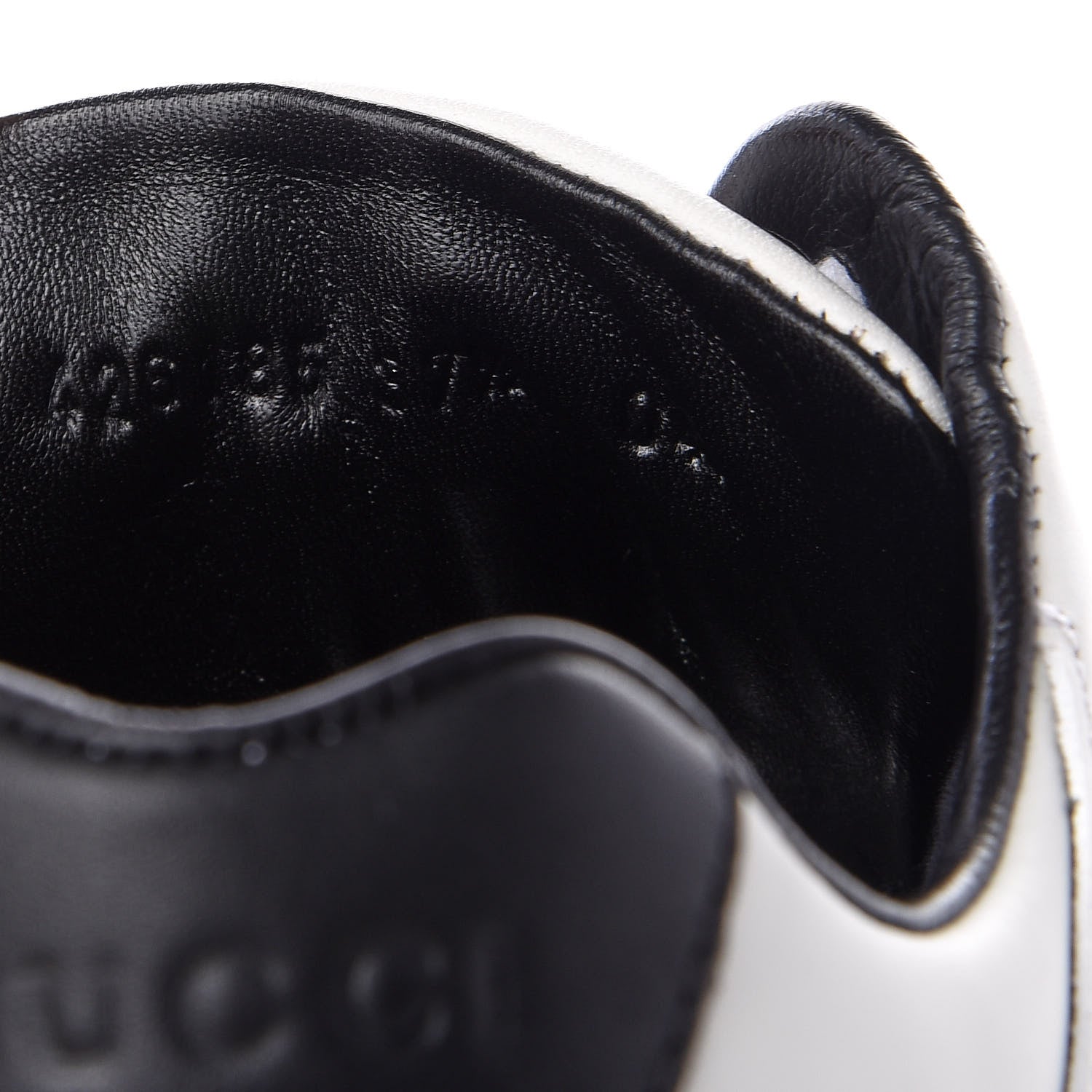 Gucci Calfskin Womens Interlocking G Sneakers 37.5 Black White 10 of 14