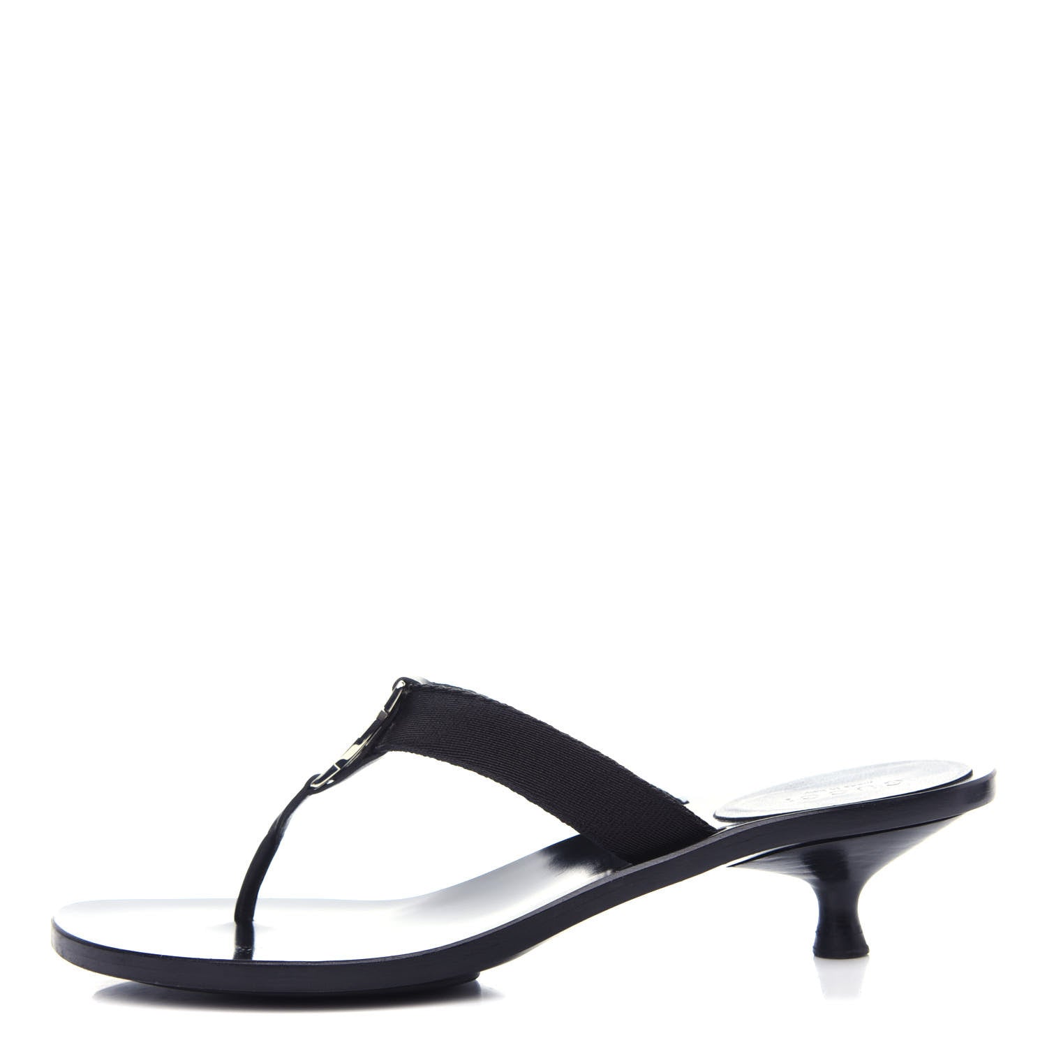 Gucci Nylon GG Reins Thong Sandals 37 Black 1 of 10