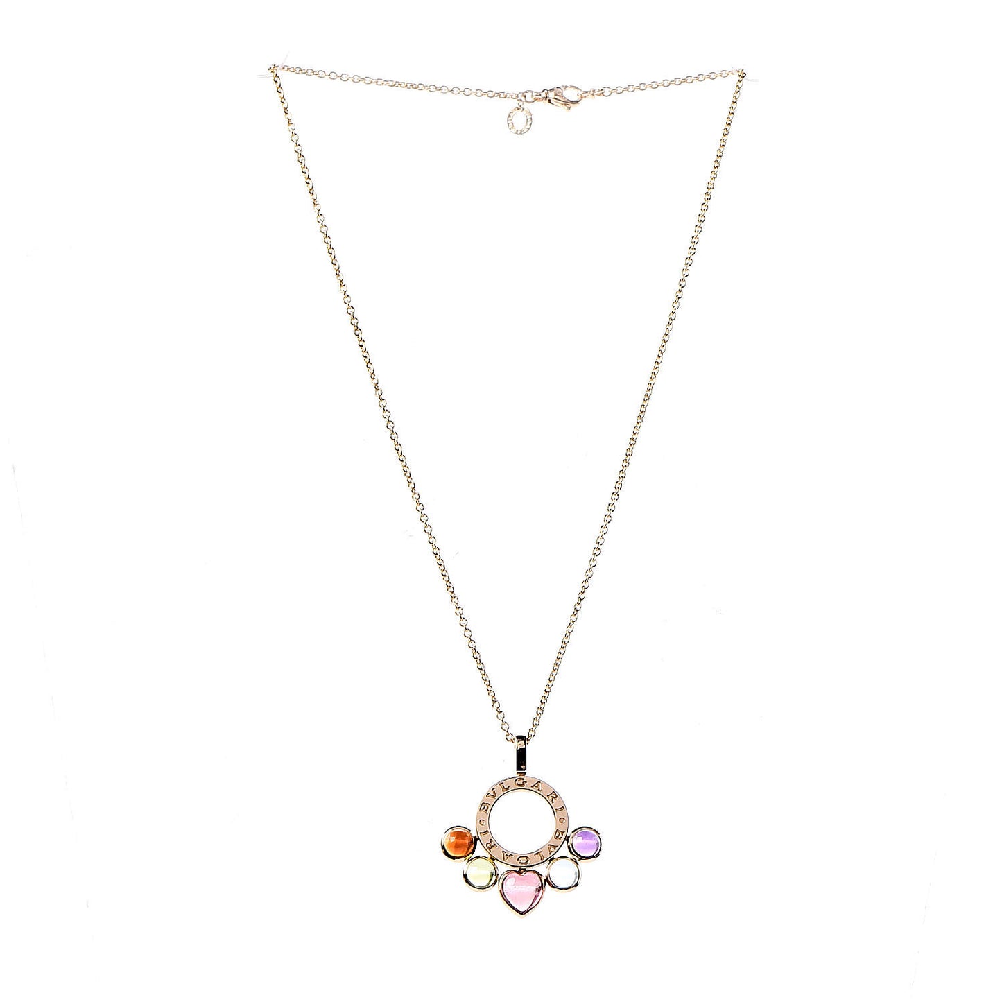 18K Yellow Gold Citrine Peridot Tourmaline Topaz Amethyst Allegra Pendant Necklace