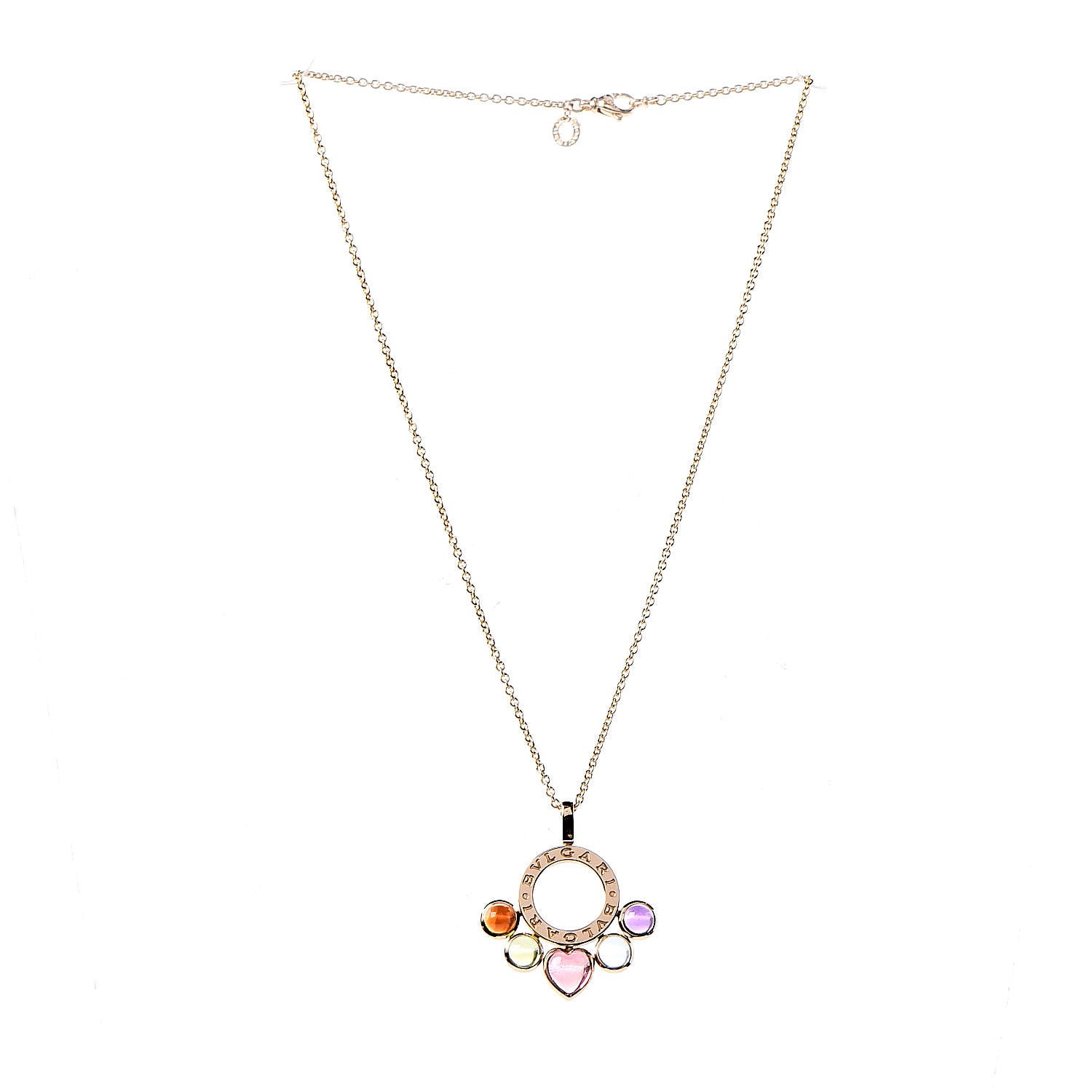 Bulgari 18K Yellow Gold Citrine Peridot Tourmaline Topaz Amethyst Allegra Pendant Necklace 3 of 6