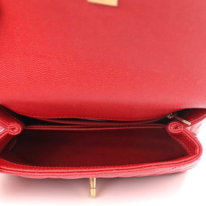 Chanel Caviar Quilted Mini Coco Handle Flap Red 5 of 10