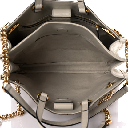 Gucci Monogram Calfskin Medium Horsebit 1955 Tote Bag Beige Mystic White 5 of 16