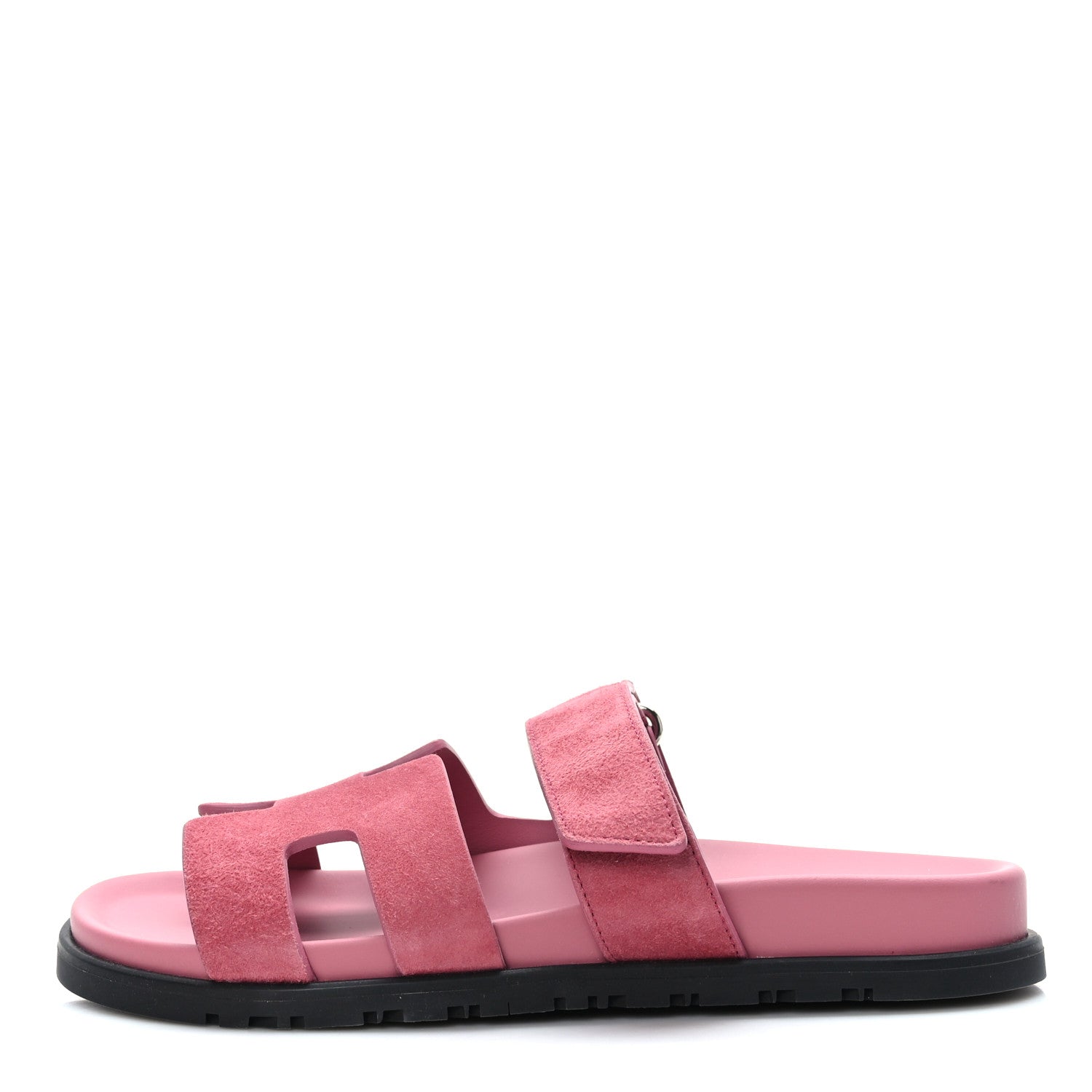 Hermes Suede Goatskin Womens Chypre Sandals 37.5 Rose Aphrodite 1 of 9