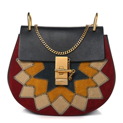 Chloe Suede Calfskin Wonder Woman Patchwork Drew Shoulder Bag Black 1 of 8