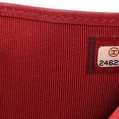 Chanel Caviar Quilted Compact Flap Wallet Dark Red 8 of 13